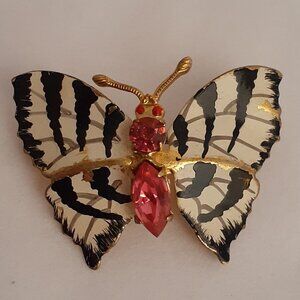 Vintage Czechoslovakian Butterfly Brooch